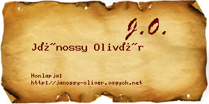 Jánossy Olivér névjegykártya