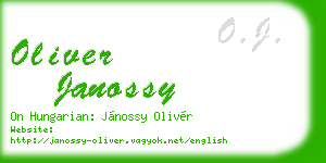 oliver janossy business card