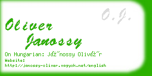 oliver janossy business card
